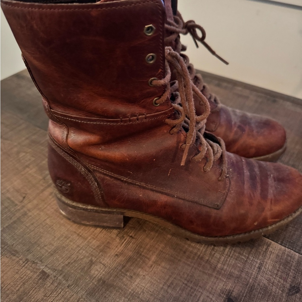 Timberland Brown Combat Moto Boots